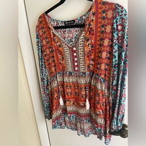 Women’s hippie print blouse